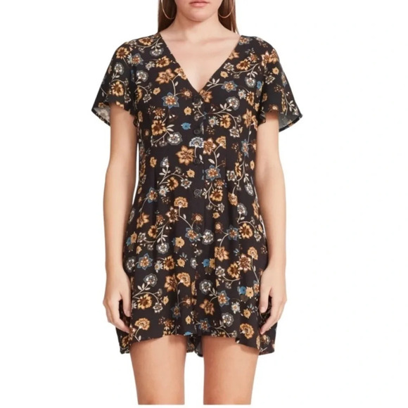 BB DAKOTA Steve Madden Fall Floral Button Front Romper NWT Size Large - Picture 1 of 8